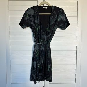 Aritzia - Babaton mini wrap dress | XXS | black and green floral